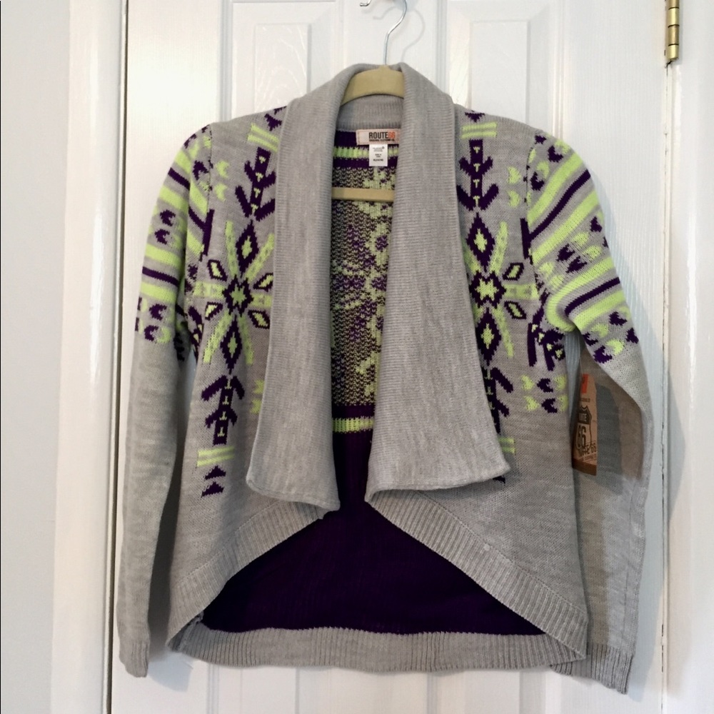 Girls shawl collared cardigan
